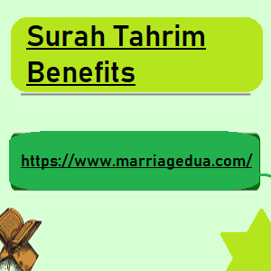 Surah Tahrim Benefits